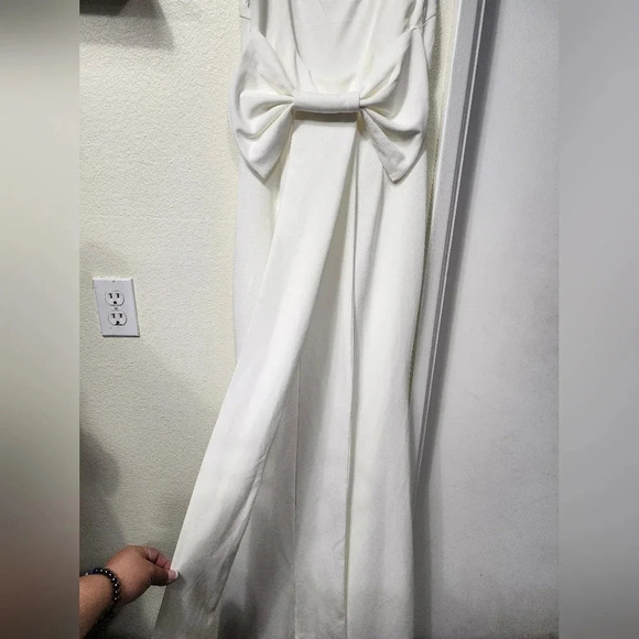 Lulus Loving Fate White Bow Square Neck Backless Maxi Dress Wedding Bridal - Picture 9 of 14